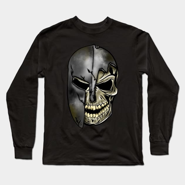 Spartan Skull Long Sleeve T-Shirt by Danispolez_illustrations